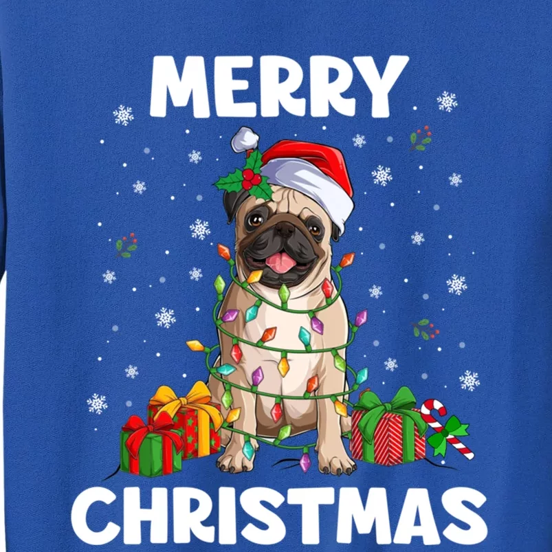 Merry Christmas Pug Tree Lights Xmas Family Gift Sweatshirt