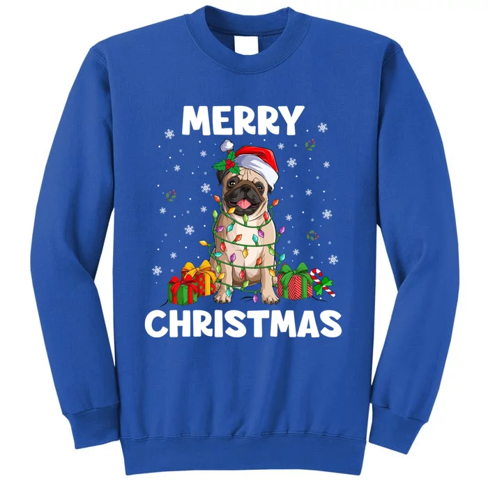 Merry Christmas Pug Tree Lights Xmas Family Gift Sweatshirt