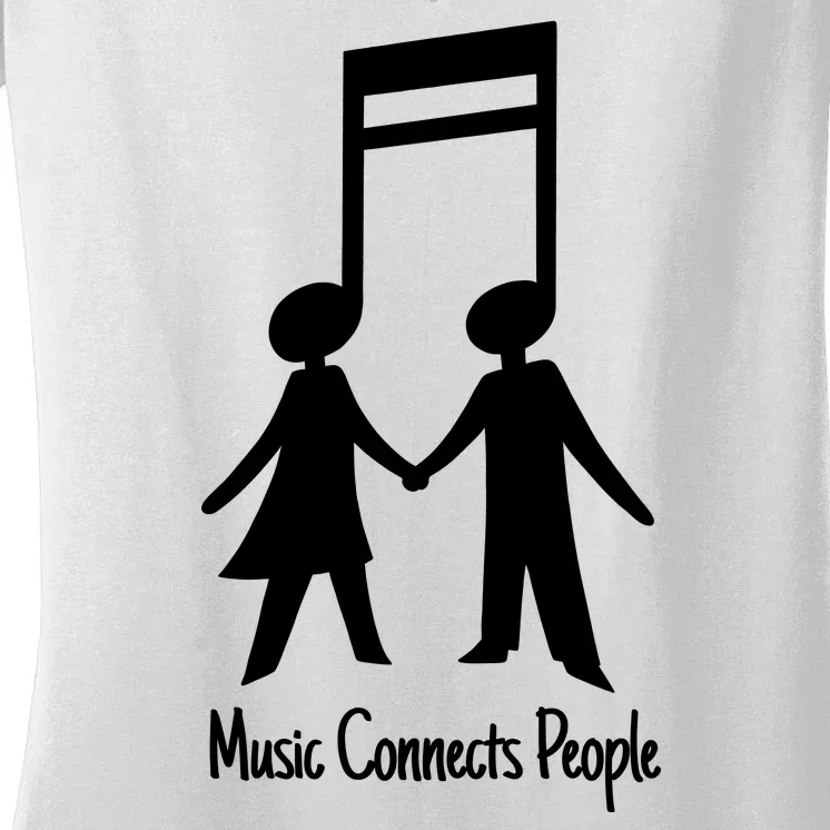 Music Connect People Cute Gift Women's V-Neck T-Shirt