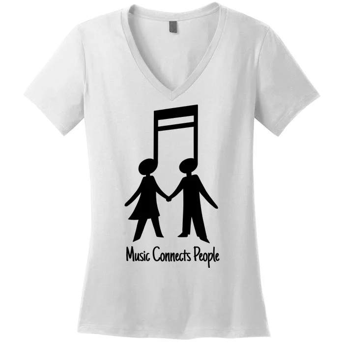 Music Connect People Cute Gift Women's V-Neck T-Shirt