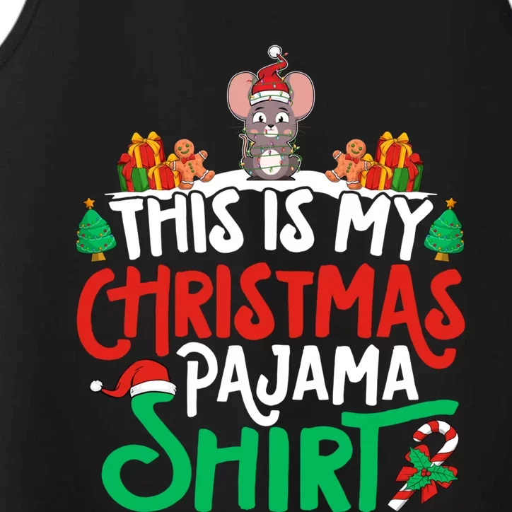 Mouse Christmas Pajama Gift Mouse Lover Xmas Great Gift Performance Tank