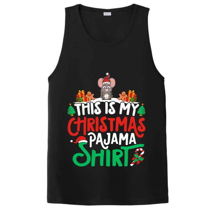 Mouse Christmas Pajama Gift Mouse Lover Xmas Great Gift Performance Tank