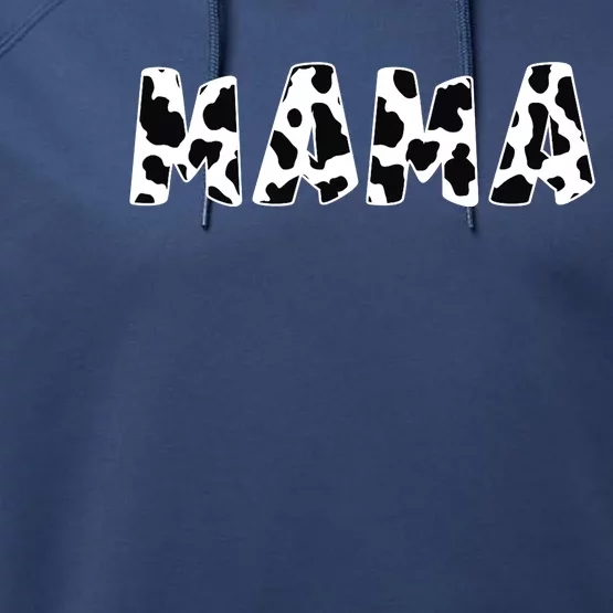 Mama Cow Print Cow Pattern Mother's Day Performance Fleece Hoodie