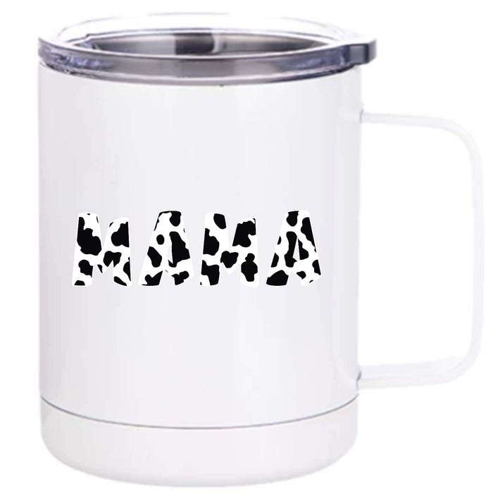 Mama Cow Print Cow Pattern Mother's Day Front & Back 12oz Stainless Steel Tumbler Cup