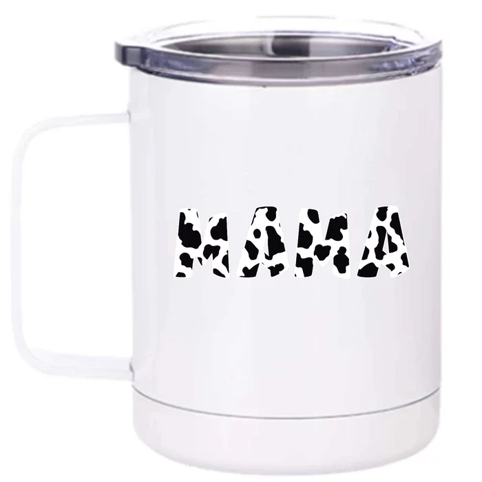 Mama Cow Print Cow Pattern Mother's Day Front & Back 12oz Stainless Steel Tumbler Cup