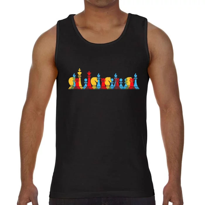 Multicolored Chess Pieces Thinking Smart Funny chess Comfort Colors® Tank Top