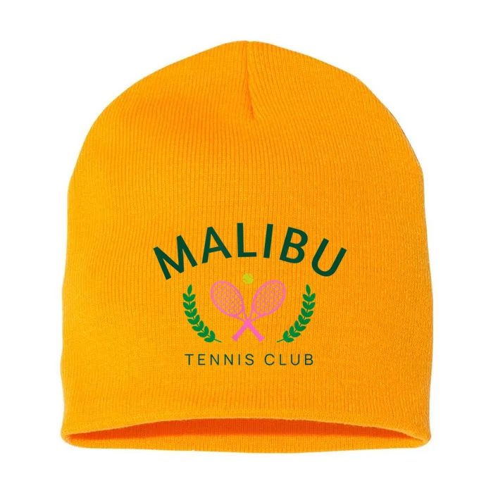 Malibu California Preppy Tennis Club Short Acrylic Beanie