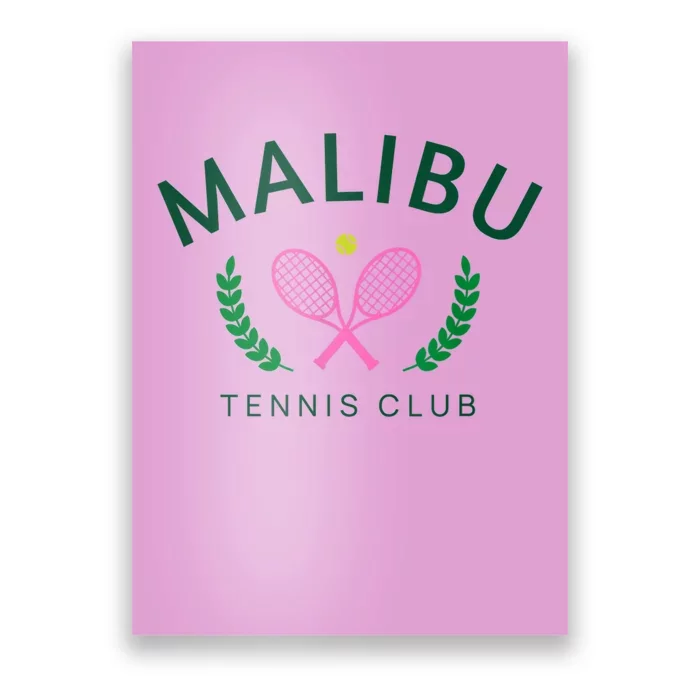 Malibu California Preppy Tennis Club Poster