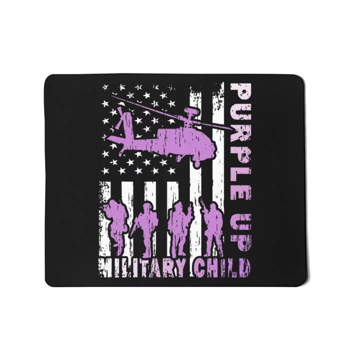 Military Child Purple Up American Flag Helicopter Mousepad