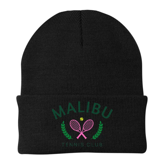 Malibu California Preppy Tennis Club Knit Cap Winter Beanie