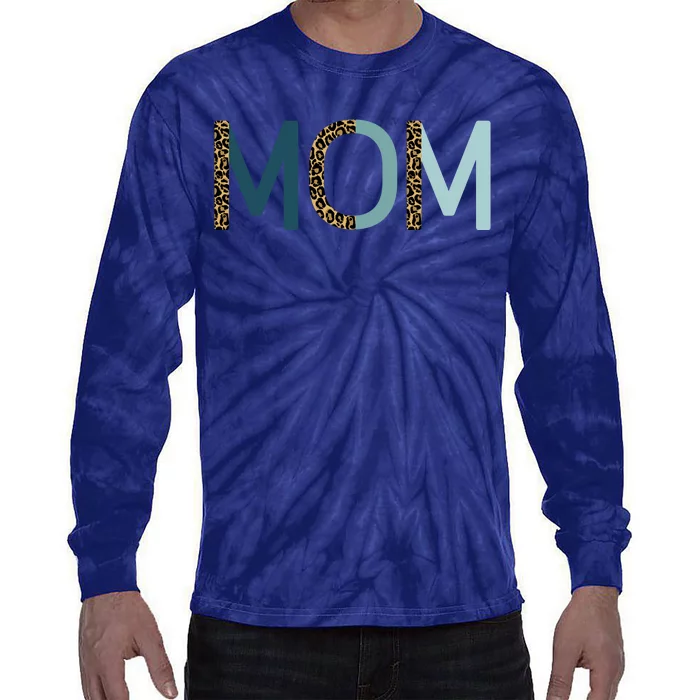 Mom Cheetah Print Cute Mother's Day Gift Tie-Dye Long Sleeve Shirt