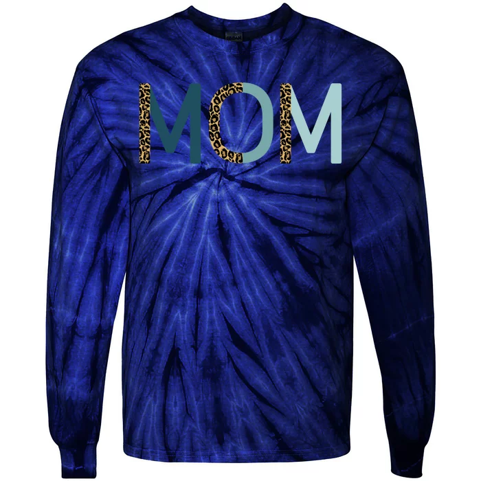 Mom Cheetah Print Cute Mother's Day Gift Tie-Dye Long Sleeve Shirt