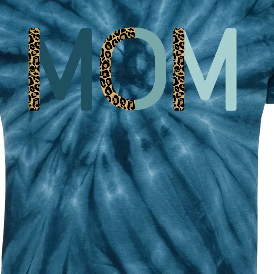 Mom Cheetah Print Cute Mother's Day Gift Kids Tie-Dye T-Shirt