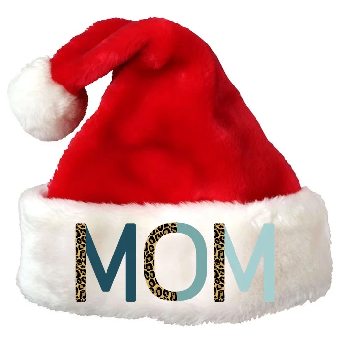 Mom Cheetah Print Cute Mother's Day Gift Premium Christmas Santa Hat