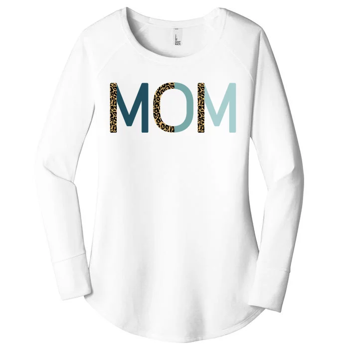 Mom Cheetah Print Cute Mother's Day Gift Women's Perfect Tri Tunic Long Sleeve Shirt