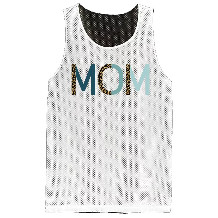 Mom Cheetah Print Cute Mother's Day Gift Mesh Reversible Basketball Jersey Tank