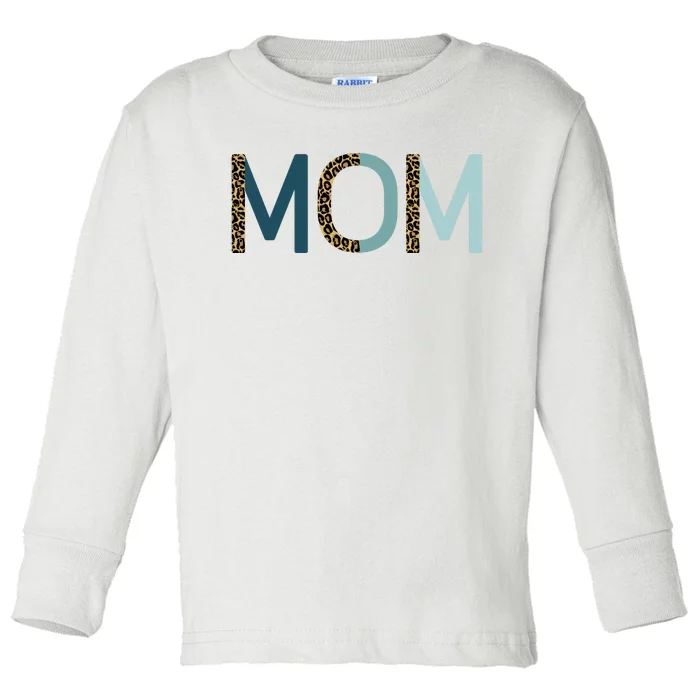 Mom Cheetah Print Cute Mother's Day Gift Toddler Long Sleeve Shirt