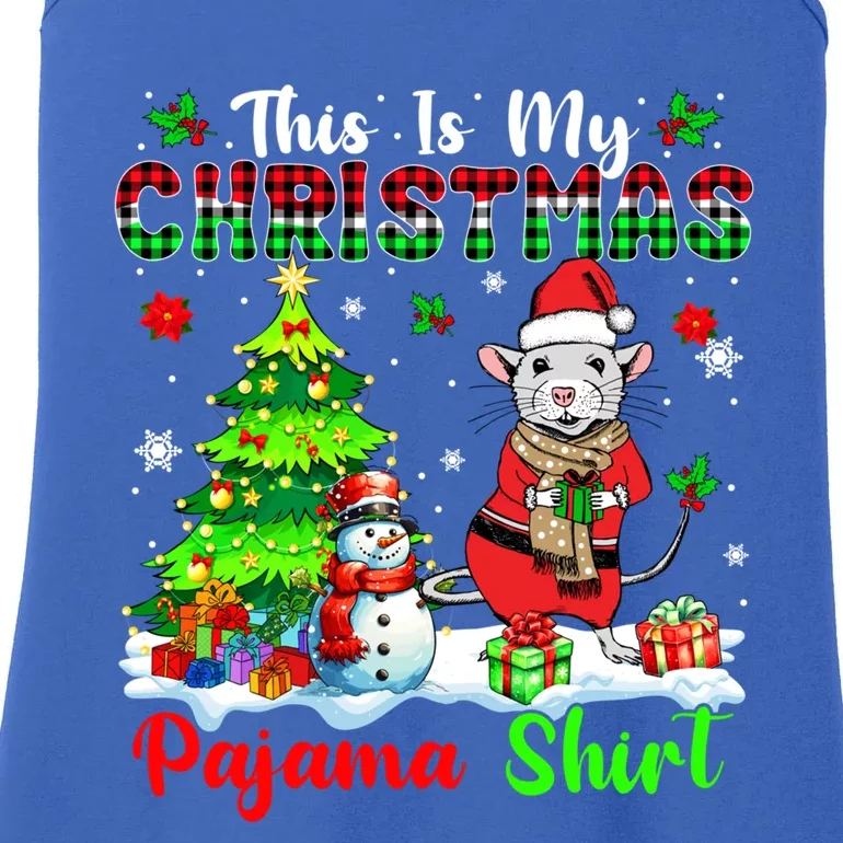 My Christmas Pajama Gift Santa Rat Snow Xmas Tree Gift Ladies Essential Tank