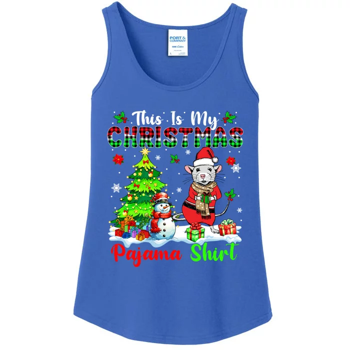 My Christmas Pajama Gift Santa Rat Snow Xmas Tree Gift Ladies Essential Tank