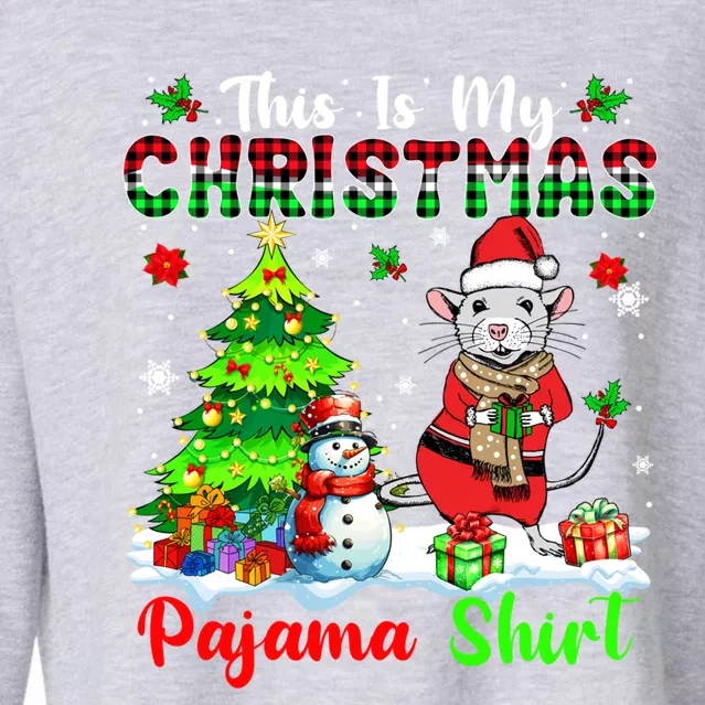 My Christmas Pajama Gift Santa Rat Snow Xmas Tree Gift Cropped Pullover Crew