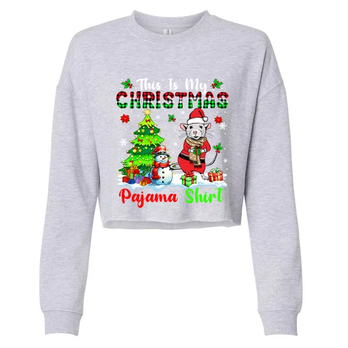 My Christmas Pajama Gift Santa Rat Snow Xmas Tree Gift Cropped Pullover Crew