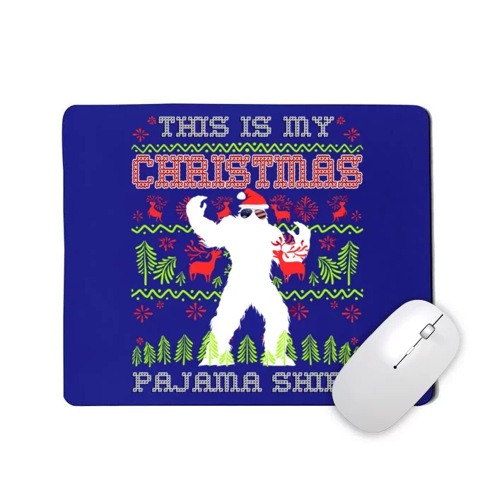 My Christmas Pajama Gift Funny Retro Bigfoot Ugly Xmas Gift Mousepad