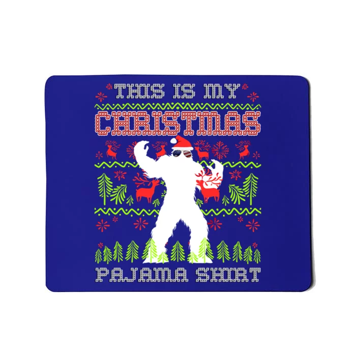 My Christmas Pajama Gift Funny Retro Bigfoot Ugly Xmas Gift Mousepad