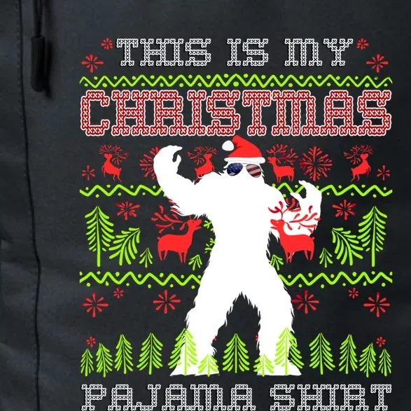 My Christmas Pajama Gift Funny Retro Bigfoot Ugly Xmas Gift Daily Commute Backpack