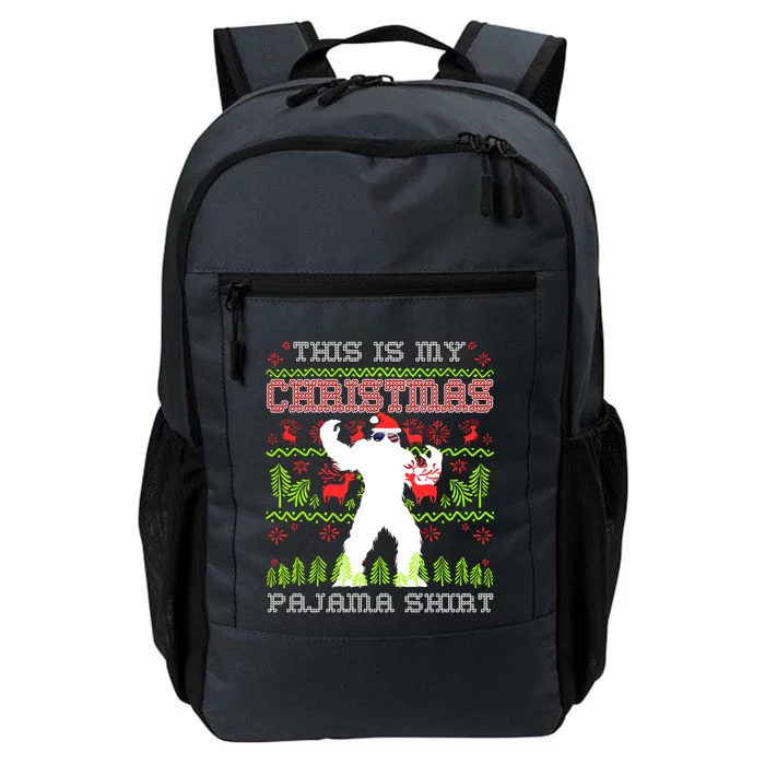 My Christmas Pajama Gift Funny Retro Bigfoot Ugly Xmas Gift Daily Commute Backpack