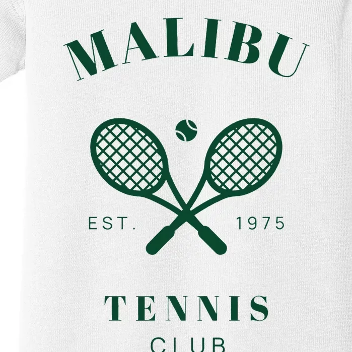 Malibu California Preppy Tennis Club Green Baby Bodysuit