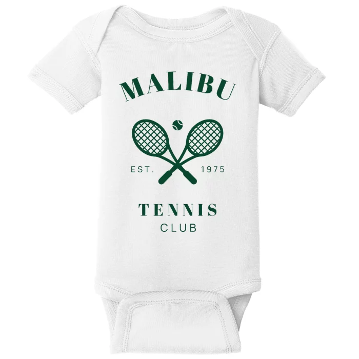 Malibu California Preppy Tennis Club Green Baby Bodysuit