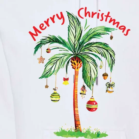 Merry Christmas Palm Tree Hawaii Hawaiian Tropical Christmas Premium Hoodie