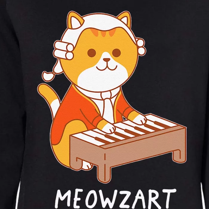 Meowzart Cat Pun Classical Music Piano Funny Womens California Wash Sweatshirt