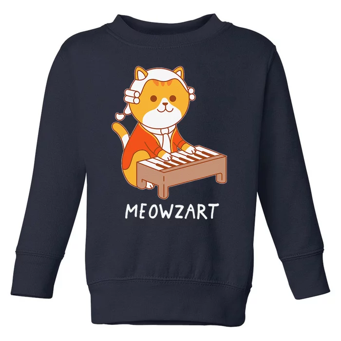 Meowzart Cat Pun Classical Music Piano Funny Toddler Sweatshirt