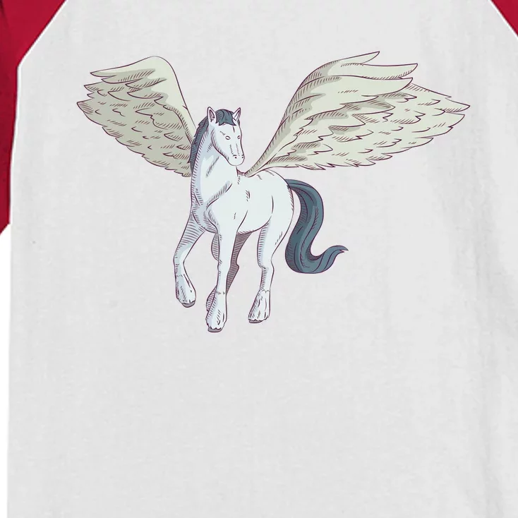 Mythical Creature Pegasus Kids Colorblock Raglan Jersey