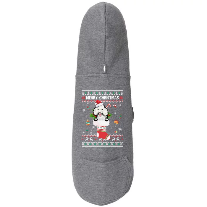 Merry Christmas Poodle In Sock Dog Funny Ugly Xmas Gift Doggie 3-End Fleece Hoodie