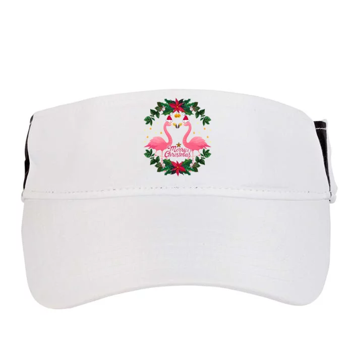 Merry Christmas Pink Flamingo Adult Drive Performance Visor