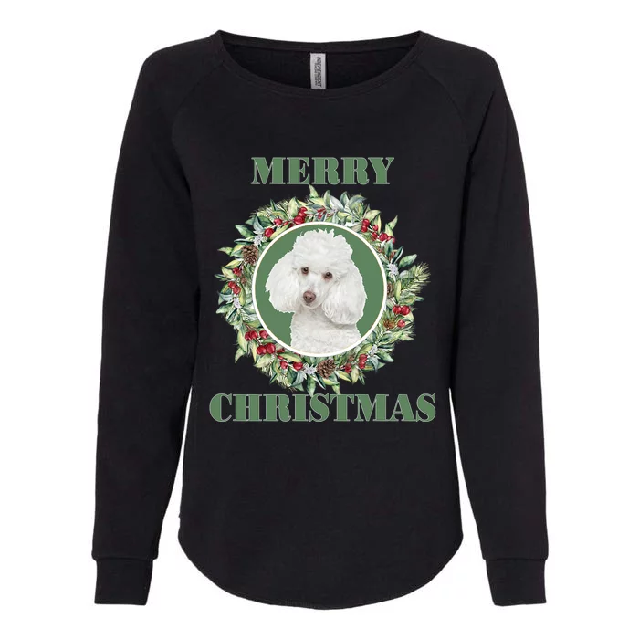 Merry Christmas Poodle Gift Womens California Wash Sweatshirt