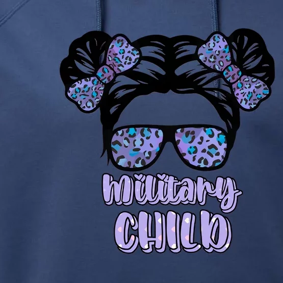 Military Child Purple Up Month Of Military Child Awareness Performance Fleece Hoodie