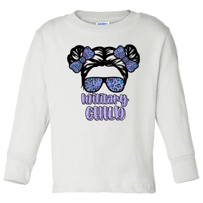 Military Child Purple Up Month Of Military Child Awareness Toddler Long Sleeve Shirt