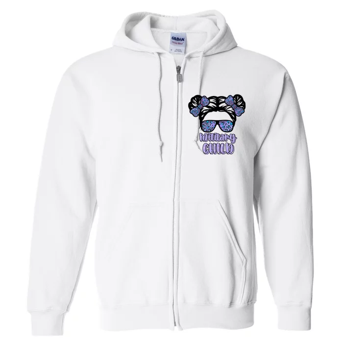 Military Child Purple Up Month Of Military Child Awareness Full Zip Hoodie