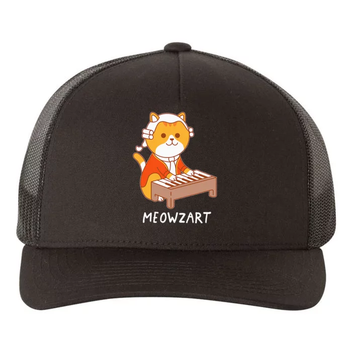 Meowzart Cat Pun Classical Music Piano Yupoong Adult 5-Panel Trucker Hat