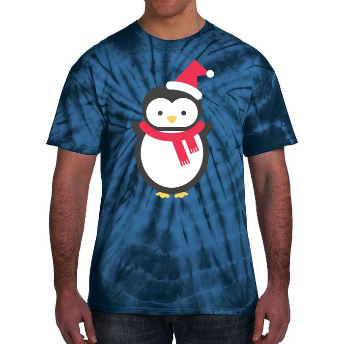 Merry Christmas Penguin Tie-Dye T-Shirt