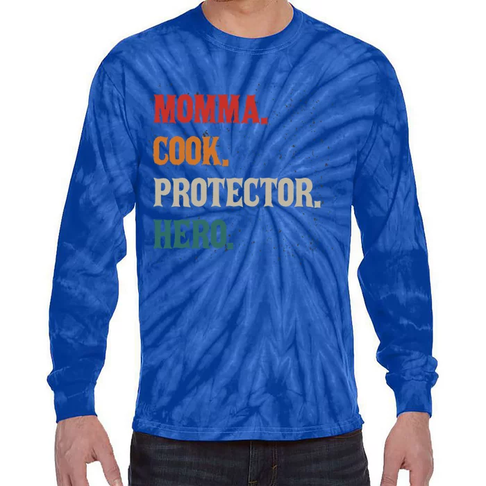 Momma Cook Protector Hero Mom Mama Chef Cooker Profession Great Gift Tie-Dye Long Sleeve Shirt