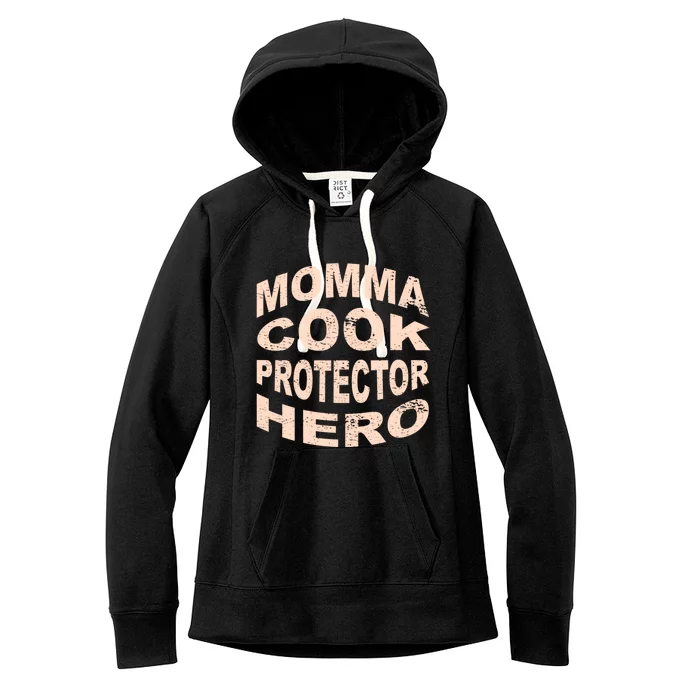 Momma Cook Protector Hero Mom Profession Superhero Chef Gift Women's Fleece Hoodie