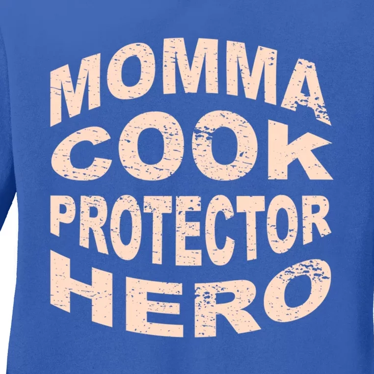 Momma Cook Protector Hero Mom Profession Superhero Chef Gift Ladies Long Sleeve Shirt