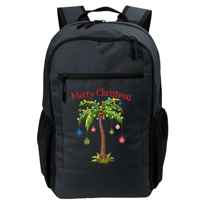 Merry Christmas Palm Tree Light Hawaiian Tropical Christmas Gift Daily Commute Backpack