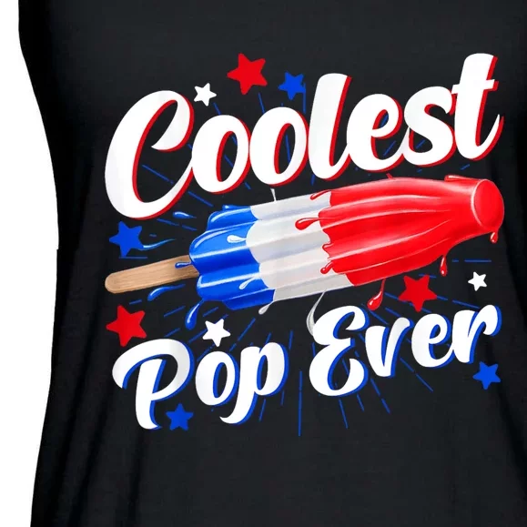 Men Coolest Pop Ever Popsicle Funny Retro Bomb 4th Of July Ladies Essential Flowy Tank