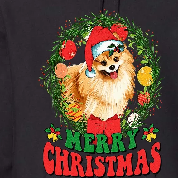 Merry Christmas Pomeranian Santa Dog Lover Ugly Sweater Xmas Premium Hoodie