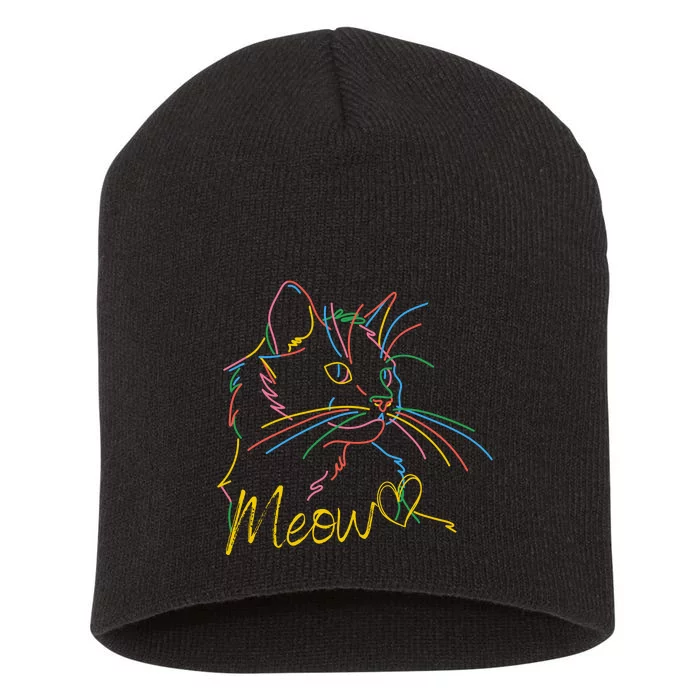 Meow Colorful Pet Cat Cute Short Acrylic Beanie